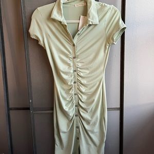 Heart & hips green ruched dress